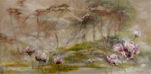 Tableau Claire Basler "Brume & Anémones"
