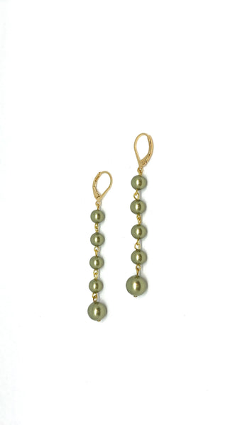 Long pearl earrings