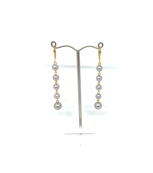 Long pearl earrings