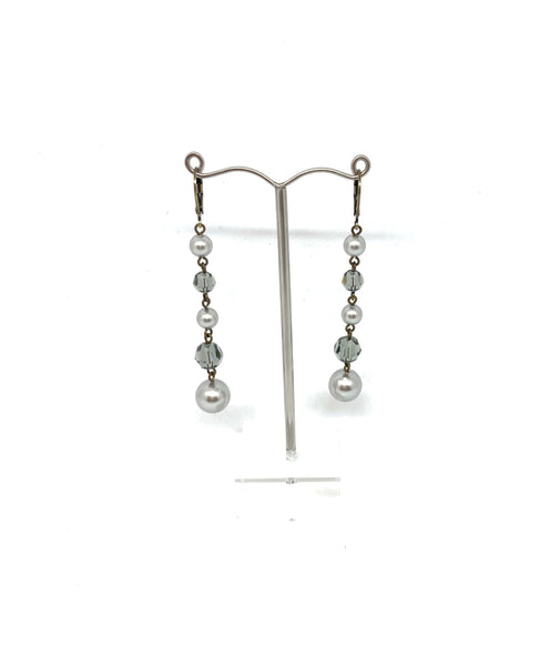 Long pearl earrings