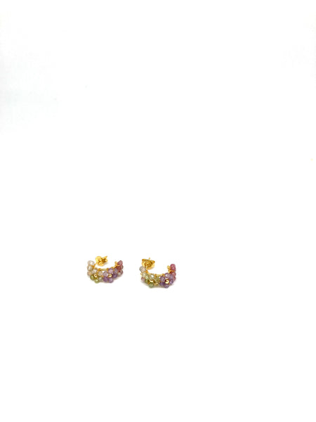 Boucles d'oreilles mini créoles fleurettes