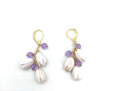 Boucles d'oreilles dormeuses vintage multi clochettes courtes