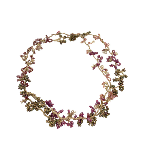 Sautoir dentelle et fleurs Lorina