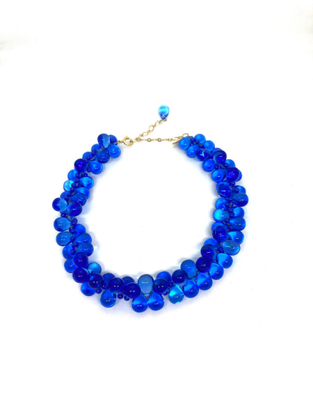 Collier court vintage multi goutte de verre
