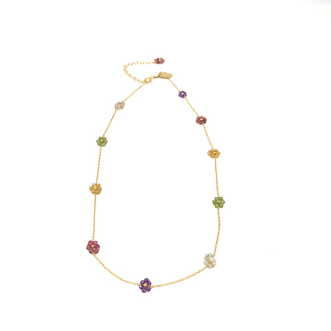 Collier fleurettes sur chaine