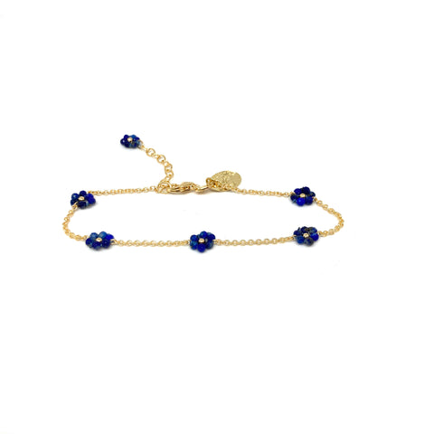 Bracelet fleurettes sur chaine