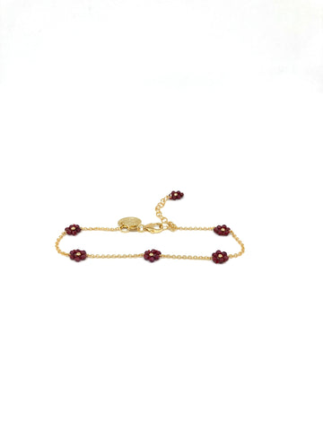 Bracelet fleurettes sur chaine