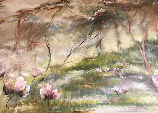 Tableau Claire Basler "Brume & Anémones"