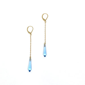 Long blue vintage earrings