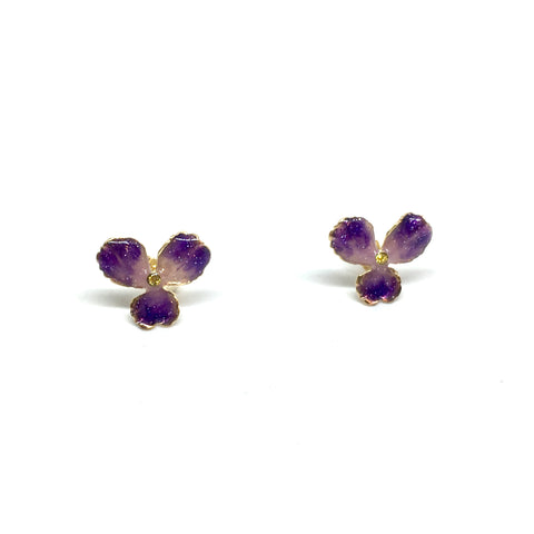 boucles-d-oreilles-clous-fleur-violettes-email-violet-cristal-plaque-or