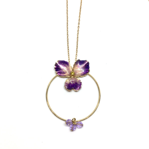 sautoir-collier-fleur-violette-email-violet-cercle-cristal-perles-de-cristal