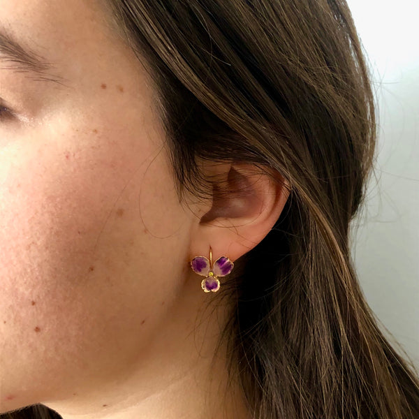 Violet "dormeuse" earrings